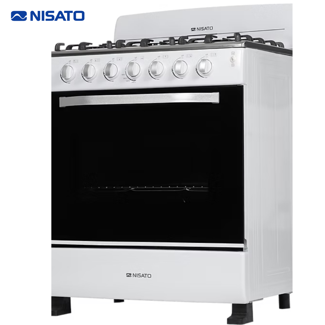 Estufa con Horno de 30" 6 Quemadores Blanco Nisato NE-3020RELAF (D) NISATO