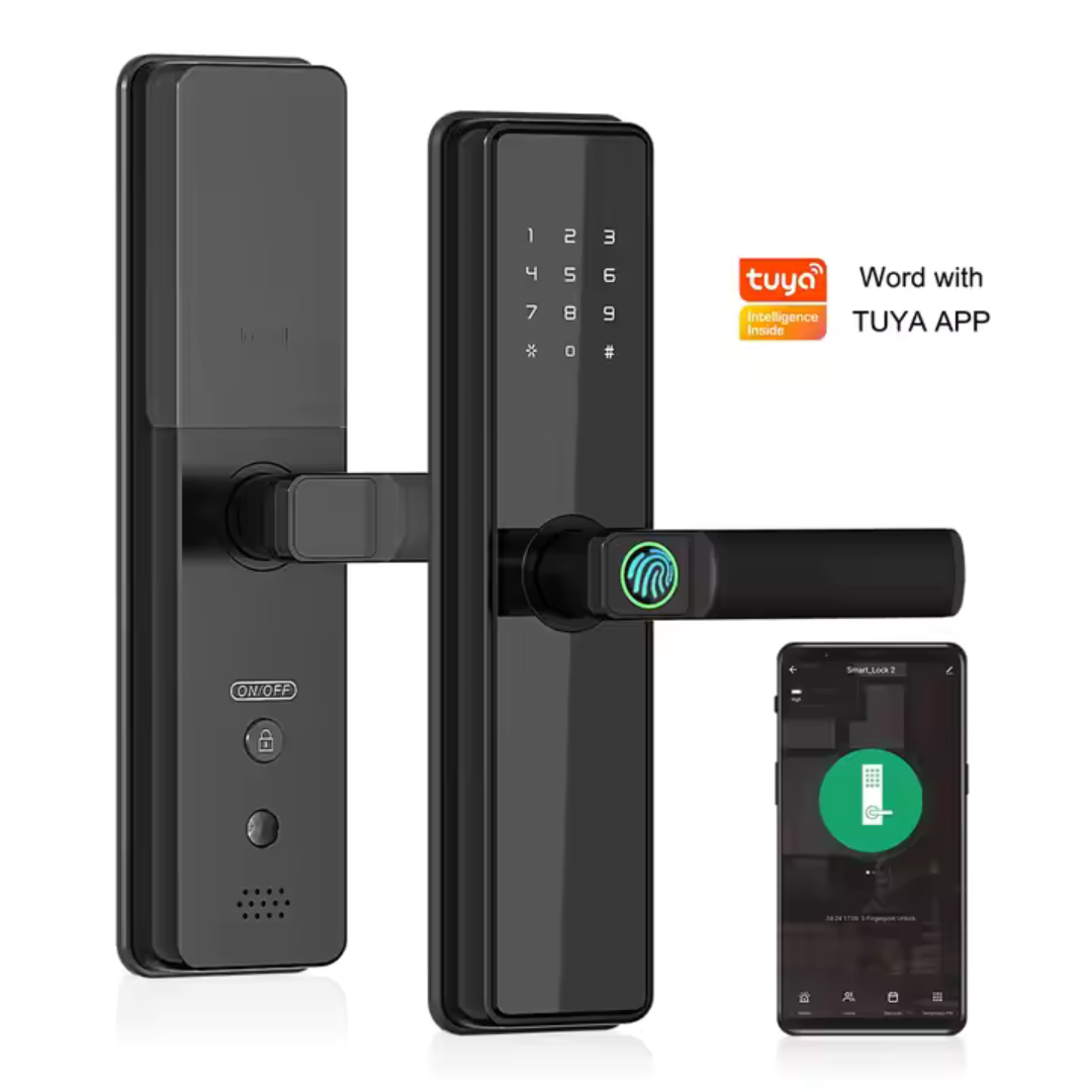Cerradura Inteligente 5 Modos de Desbloqueo Negro Compatible con Tuya Smart App B2-TUYA Selecto