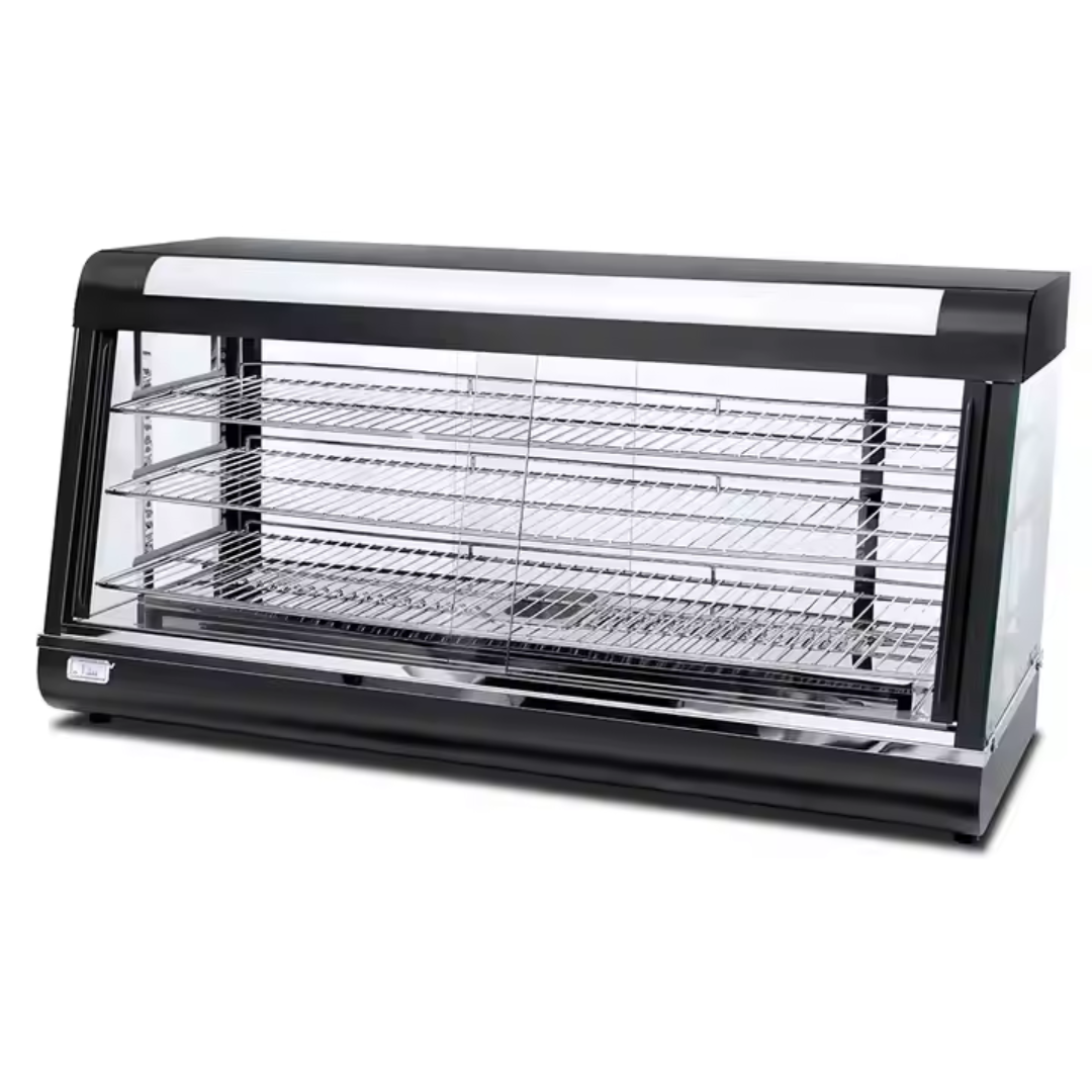 Vitrina Calentadora de Lujo Negro 120cm de Doble Apertura HW-60-3 Selecto