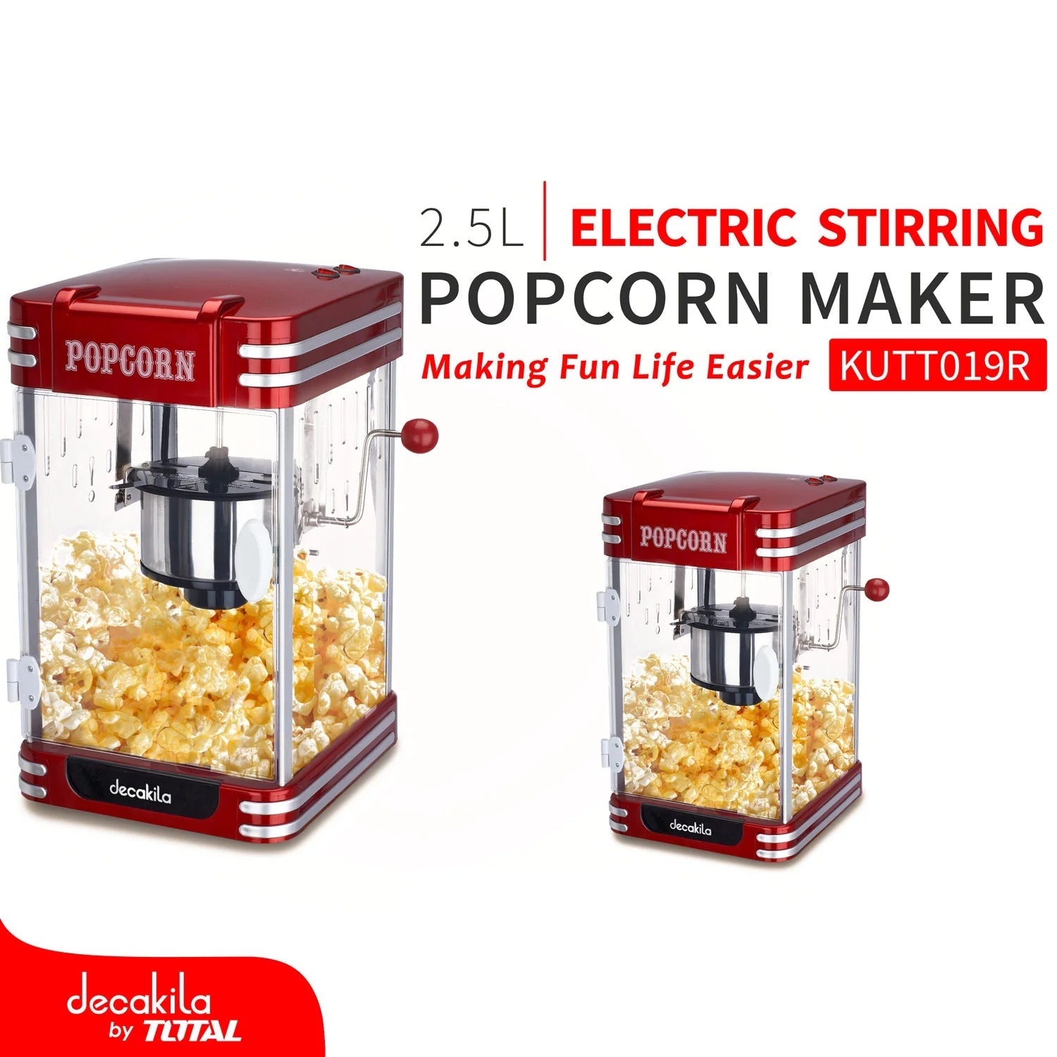 Máquina de Popcorn 2.5oz Eléctrica 120/60Hz Decakila KUTT019R DECAKILA