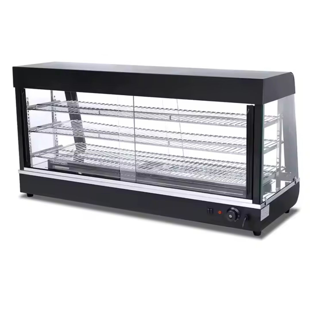 Vitrina Calentadora de Lujo Negro 120cm de Doble Apertura HW-60-3 Selecto