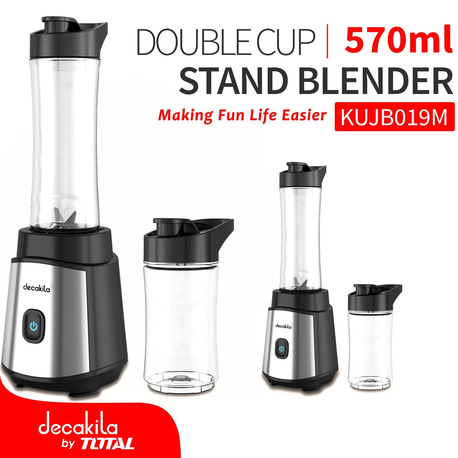 Licuadora Personal de 570ml & 400ml 300W 120V/60Hz KUJB019M Decakila