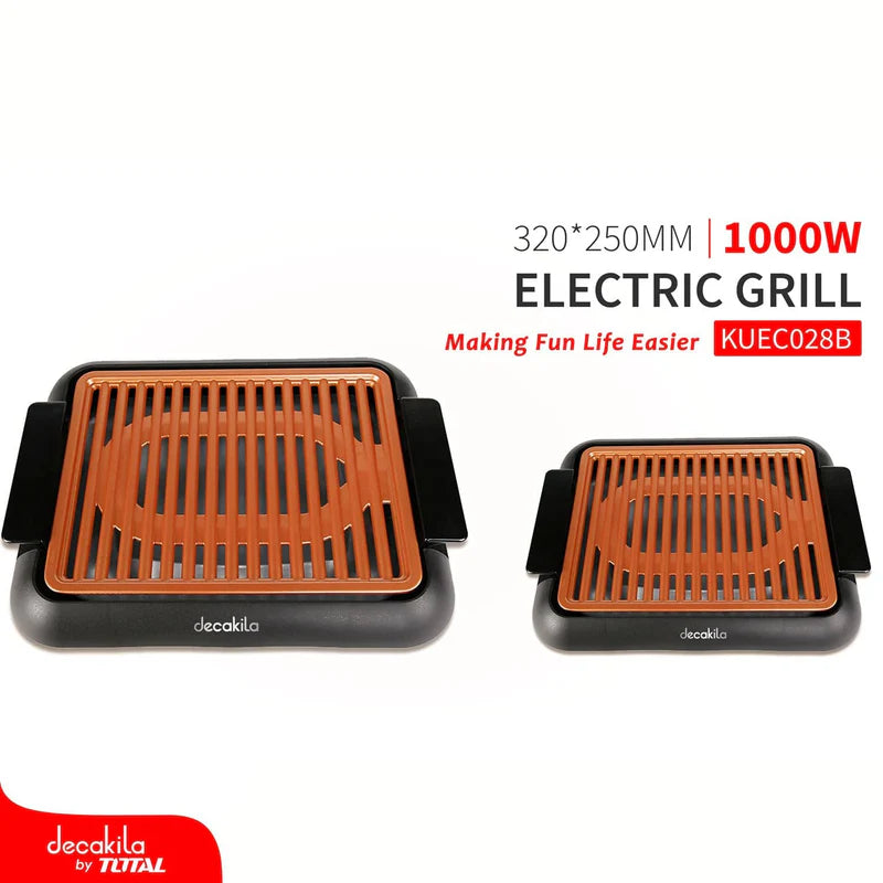 Parilla Eléctrica, 1000W, 120V/60Hz, L 380× A 250Mm, Cable De 0.75M Decakila KUEC028B DECAKILA