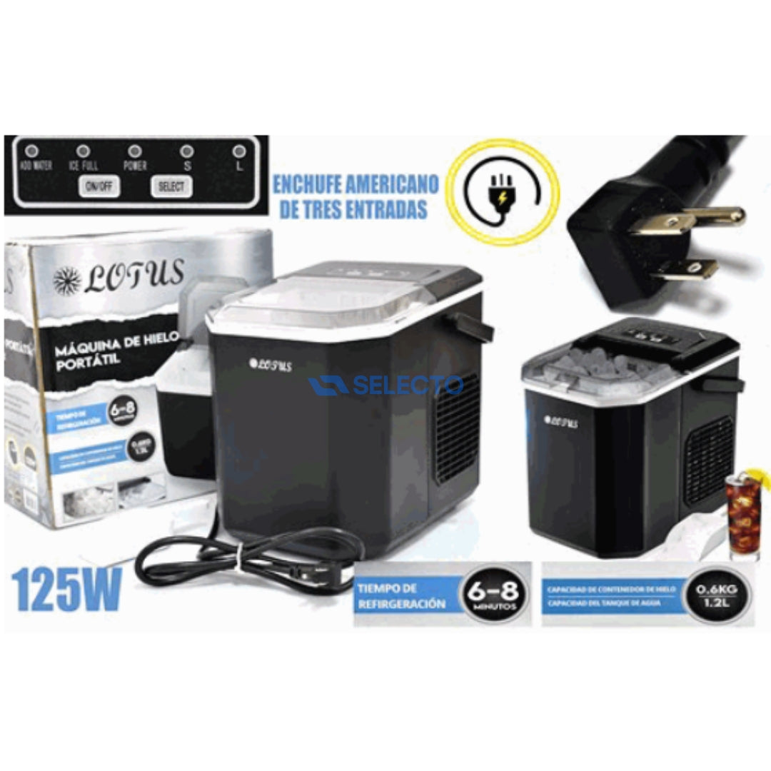 Máquina de Hielo Eléctrica Capacidad de 1.2L/0.6Kg Lotus LT-622 LOTUS