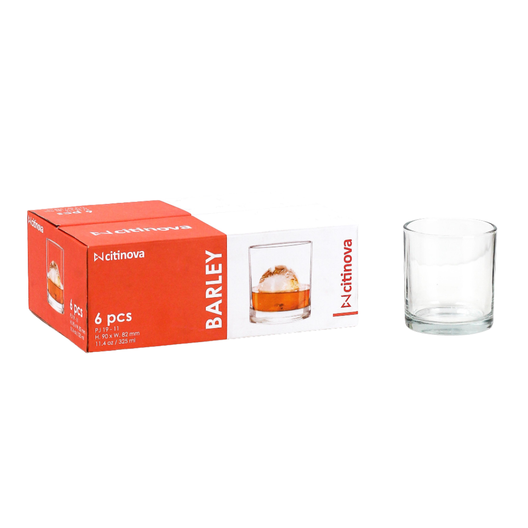 Set de 6 Piezas de Vasos de Vidrio 11.4oz Barley PJ-19-11