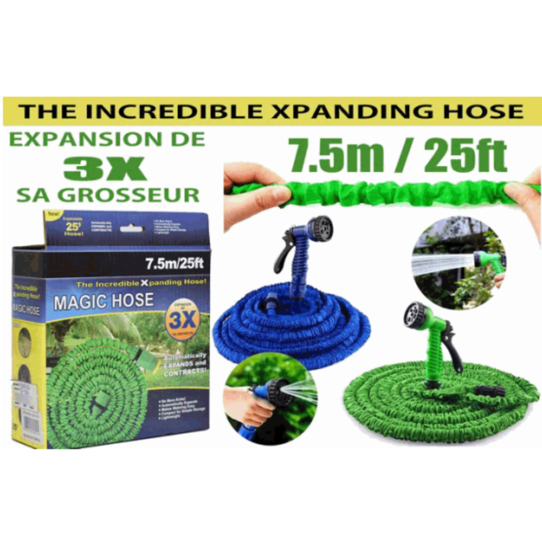 Manguera de Agua Expansible 7.5m/25' Verde & Azul GP-156