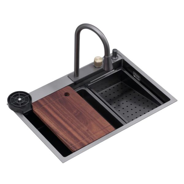 Fregador de Acero Inoxidable 304 1 Tina 3en1 750*450*220mm LS-7545FA