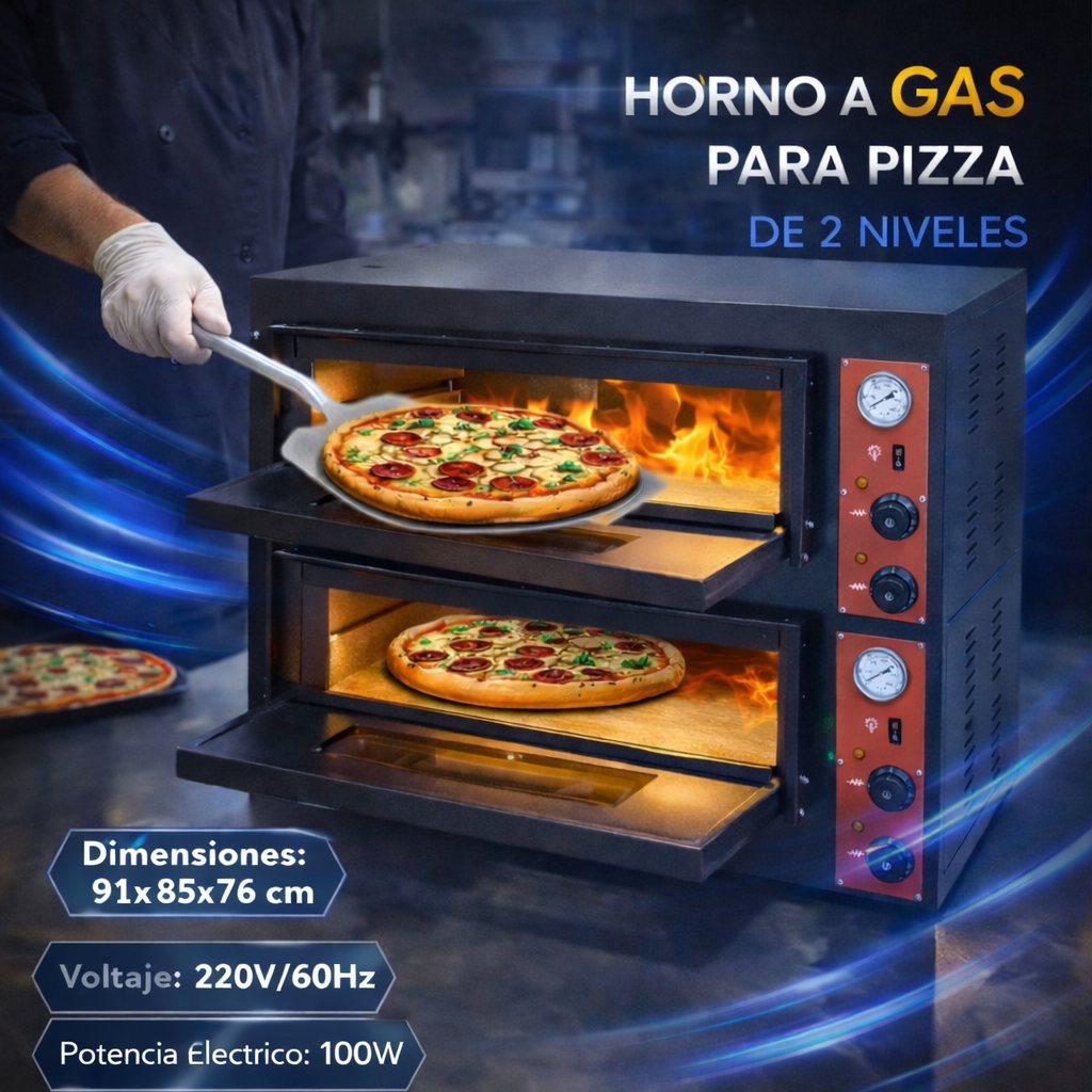 Horno a Gas para Pizza de 2 Niveles 220V/60Hz HGP-2