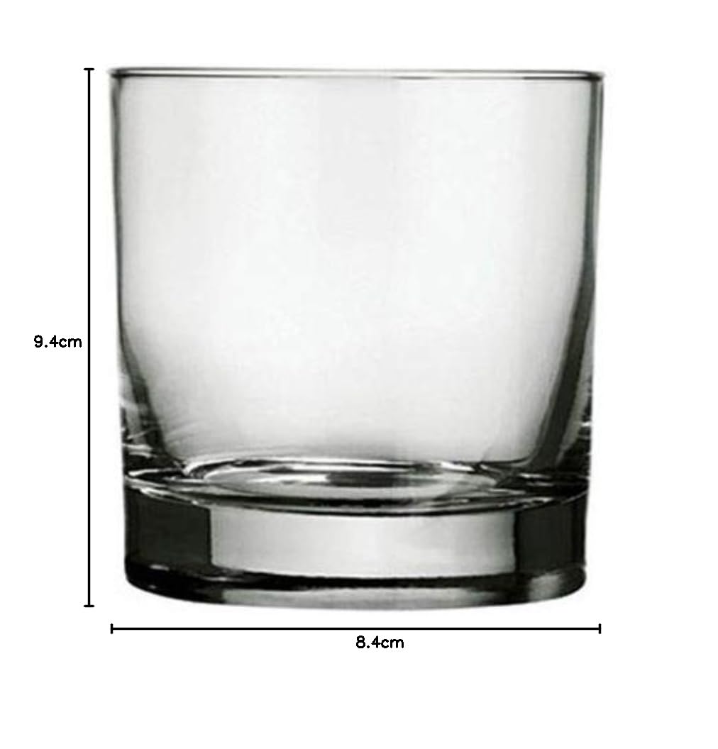 Vaso de Vidrio Nadir 330ml | Vaso Multiuso Transparente para Agua, Jugos y Refrescos, Whisky 75220200498742