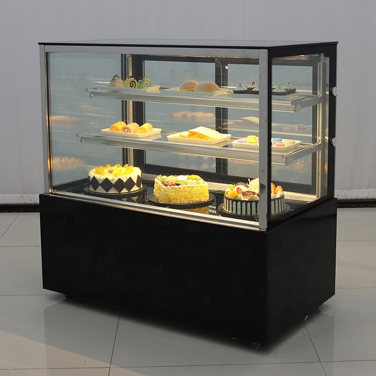 Vitrina Refrigeradora Negro para Dulce 120x120x66cm 110V HVB-4R Pasteles. Pastel. Selecto