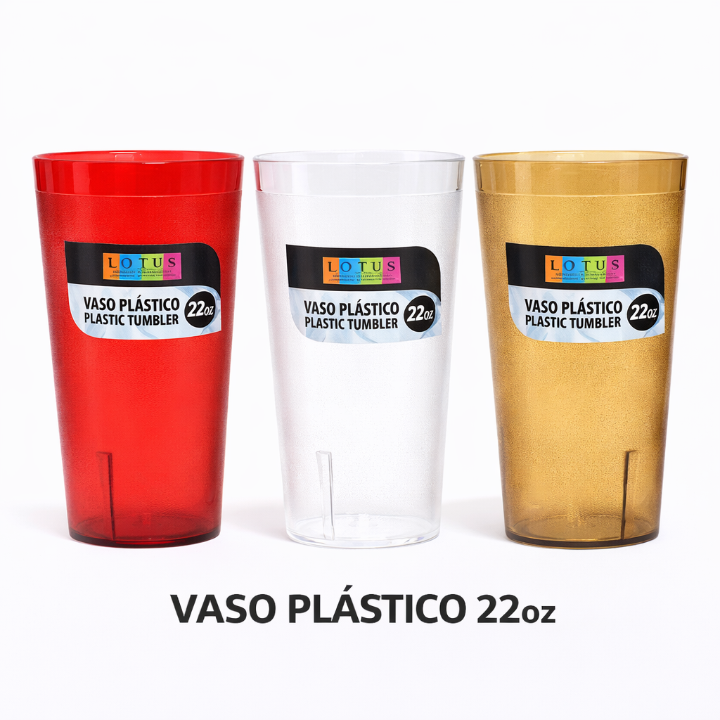 Vaso de Policarbonato 22oz 3 Colores Disponibles Lotus 021-19379 LOTUS