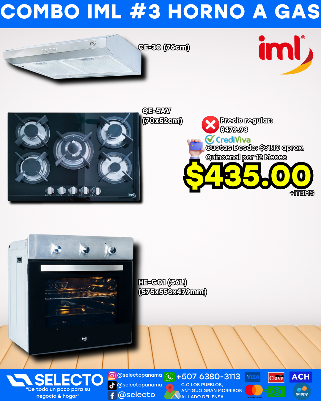 Combo IML #3 con Horno a Gas