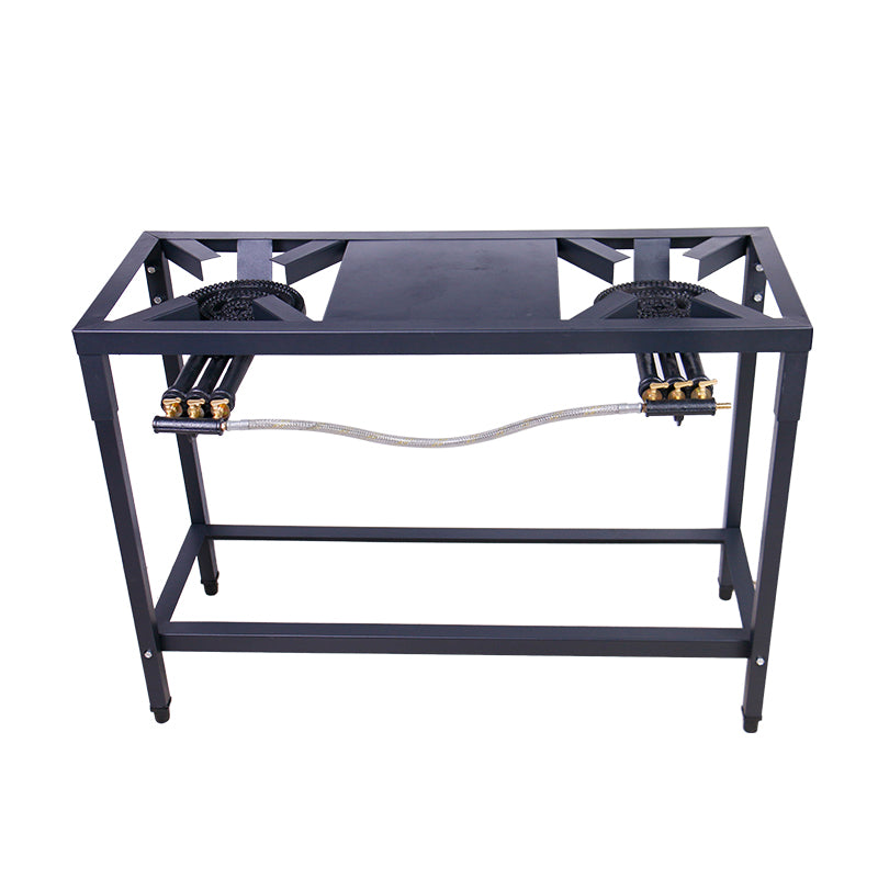 Estufa de Hierro Industrial con Patas 2 Quemadores de 3 Llaves a Gas HS-GB07G-02 2x2. Reverbero.