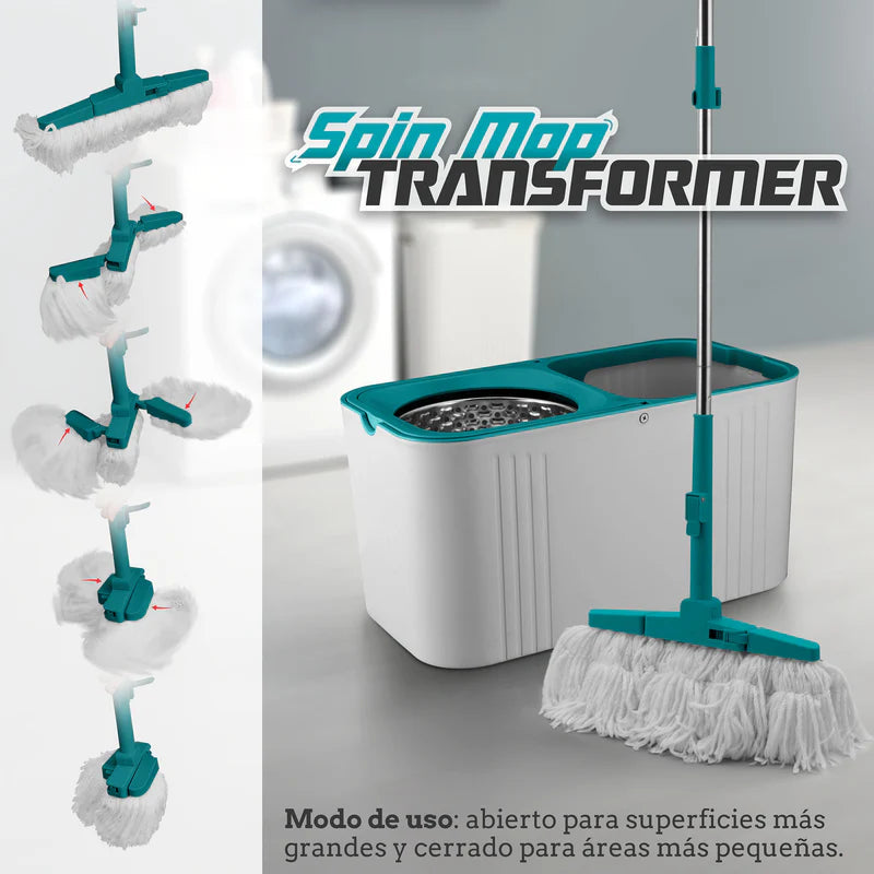 Trapeador Spin and Mop Transformer 360 Giratorio Tina de 9L AN33 Carbone CARBONE