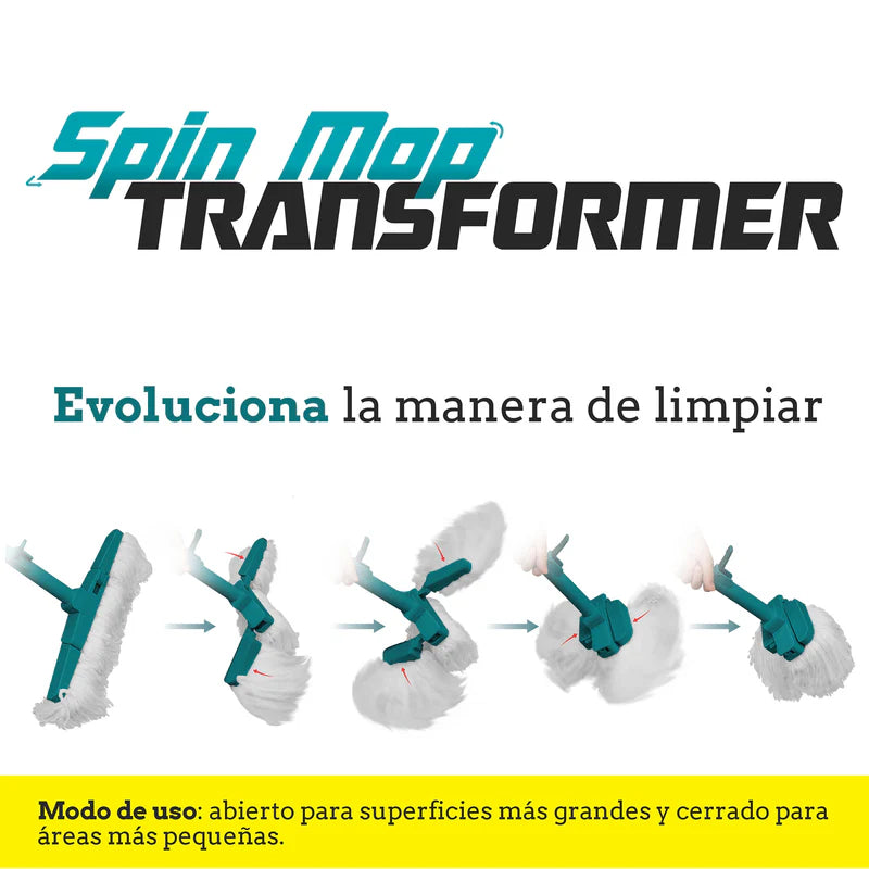 Trapeador Spin and Mop Transformer 360 Giratorio Tina de 9L AN33 Carbone CARBONE