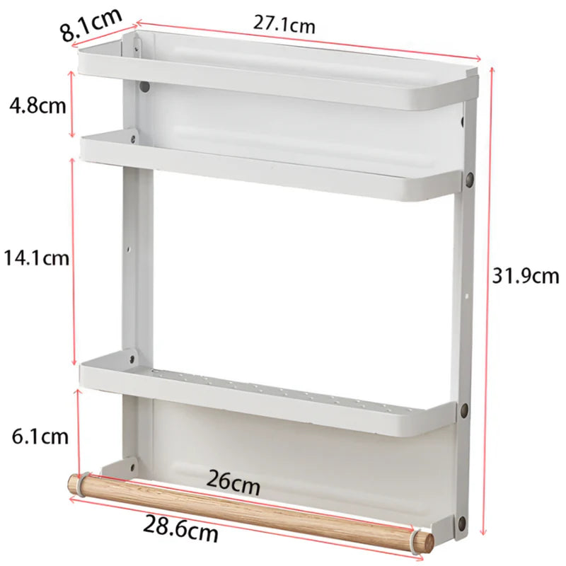 Repisa Organizadora Desmontable Magnética Del Hogar. Color Blanco. DH04 Selecto