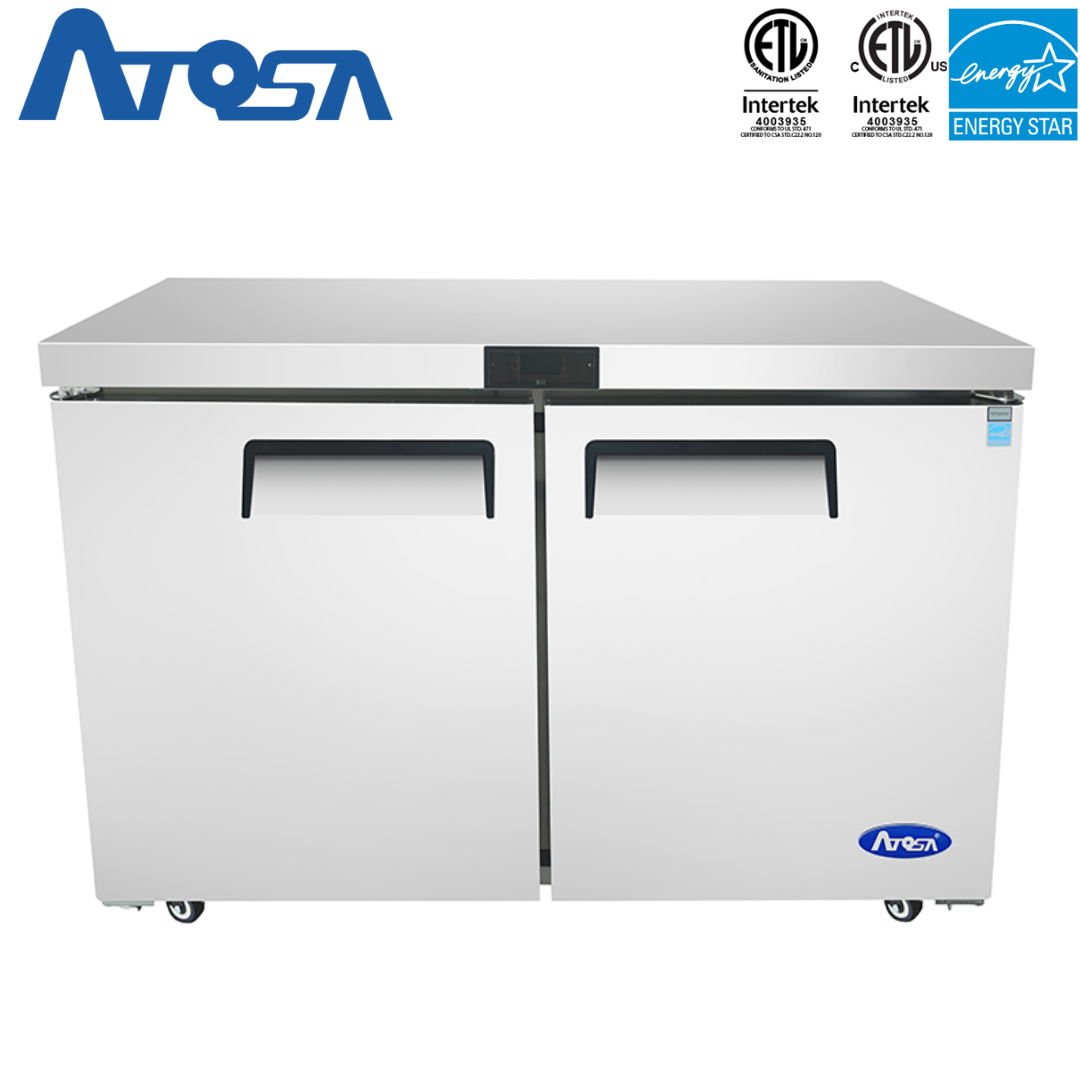 Refrigerador Bajo Encimera de 48" 2 Puertas Acero Inoxidable Atosa MGF8402GR Undercounter Refrigerado. Mesa Refrigerada.