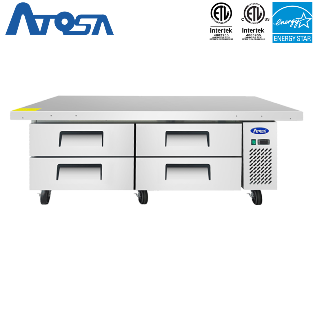 (PP) Base de Chef Refrigerada 76"/193cm 4 Gaveteros en Acero Inoxidable Atosa MGF8454GR Atosa