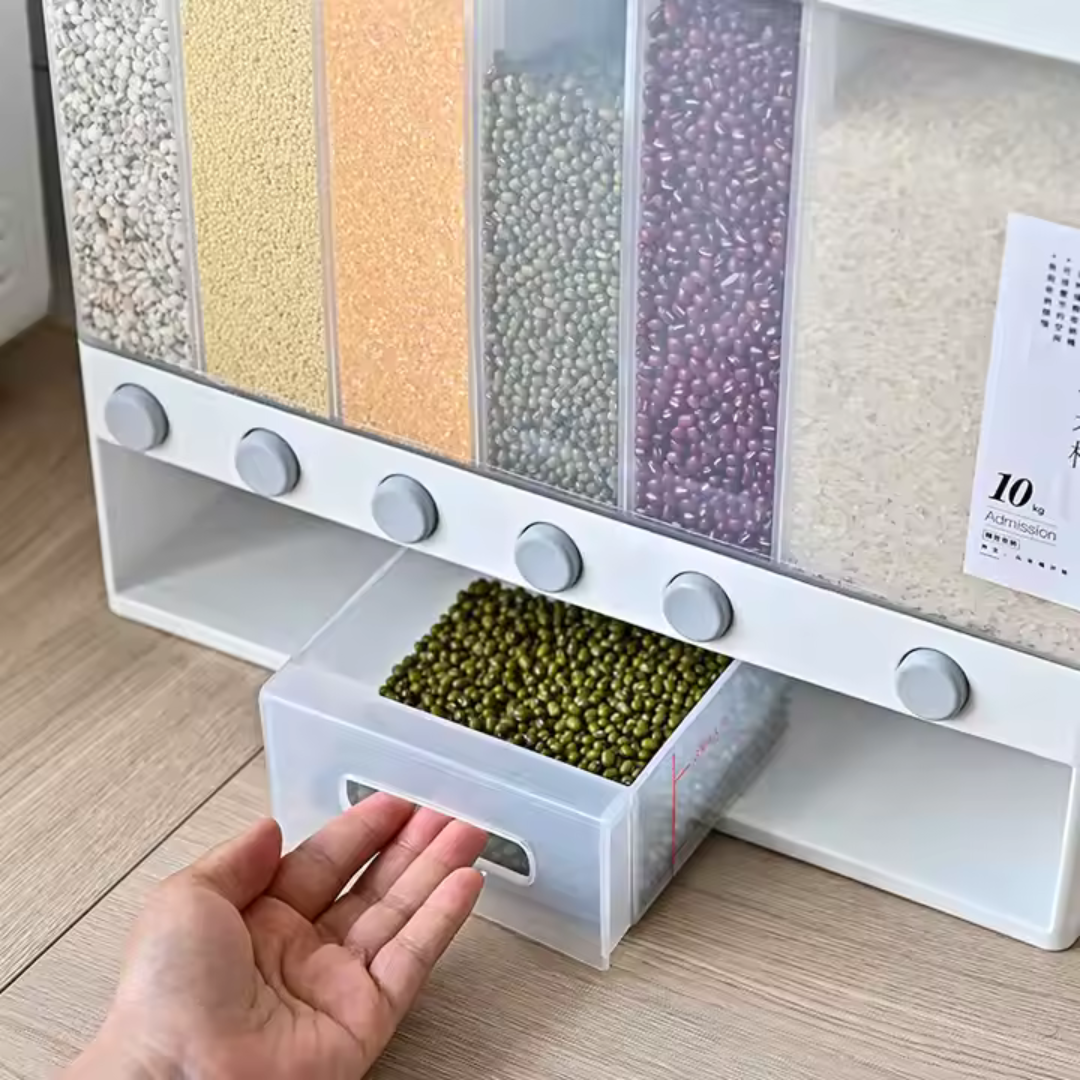 Dispensador de Granos 6 Compartimientos de Plástico FSK9911 Selecto