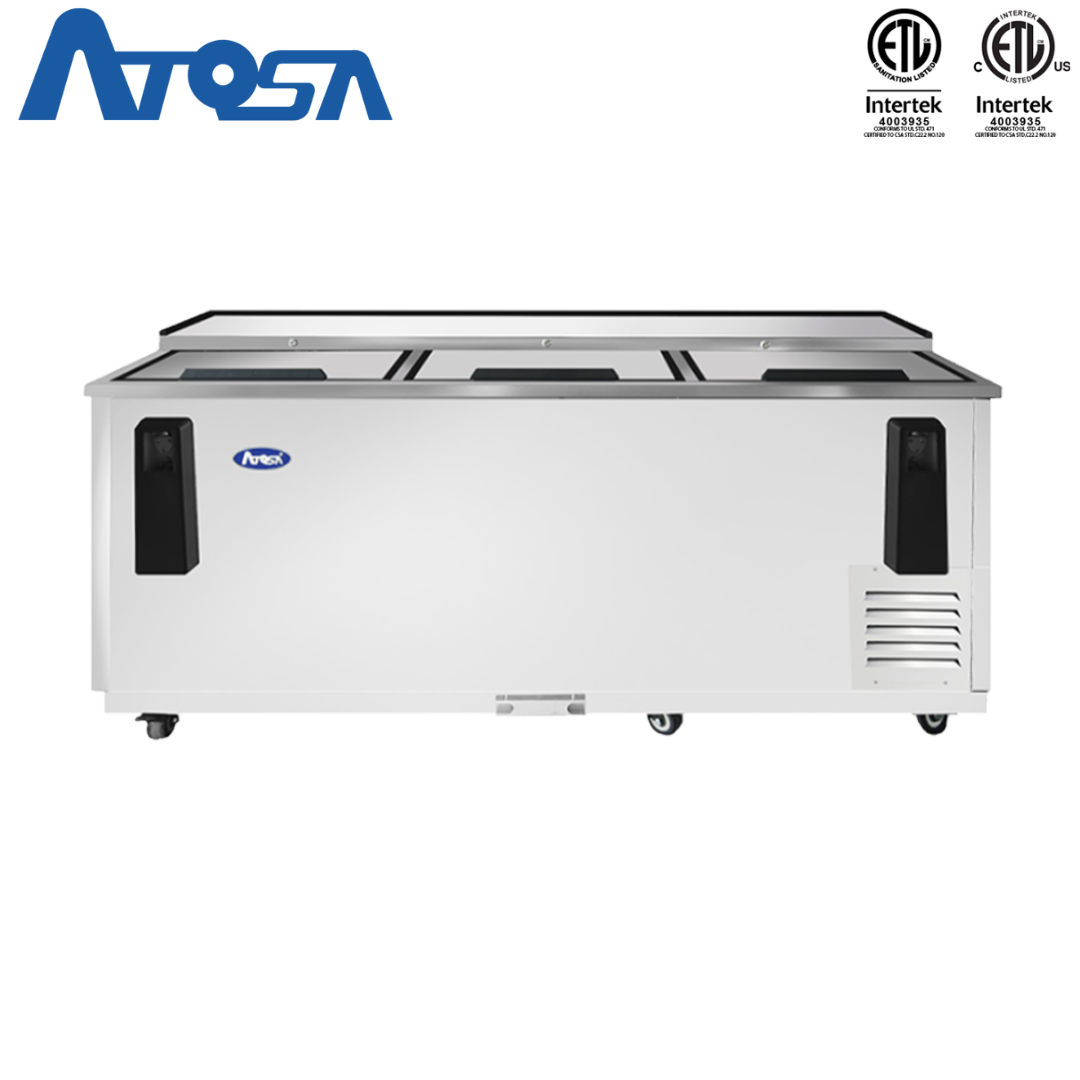 (PP) Refrigerador para Botellas de Acero Inoxidable 3 Puertas Horizontal 80" Atosa MBC80GR