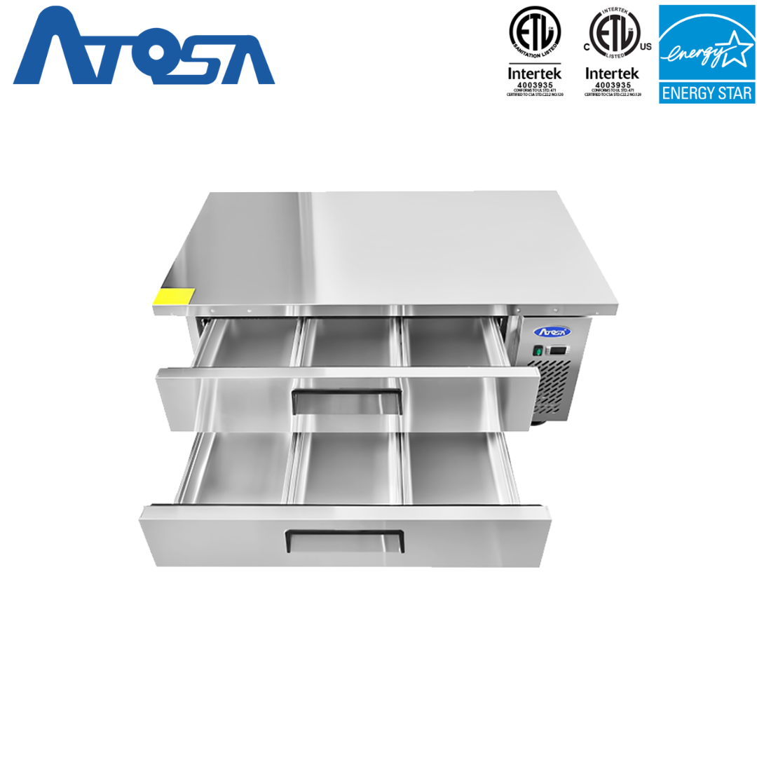 (PP) Base de Chef Refrigerada 60"/153cm 2 Gaveteros en Acero Inoxidable Atosa MGF8452GR