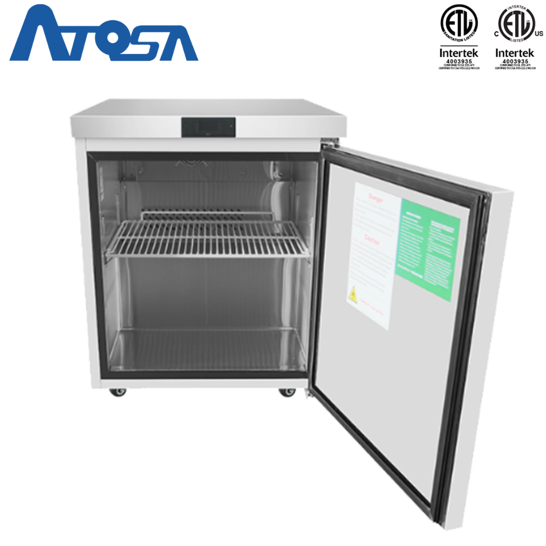 Refrigerador Bajo Encimera de 27" 1 Puerta Acero Inoxidable Atosa MGF8401GR Undercounter Refrigerada. Mesa Refrigerada.