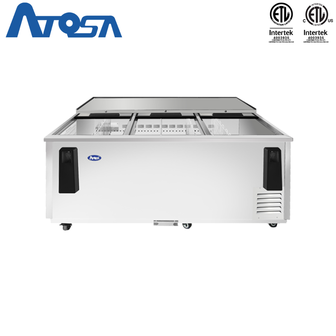 (PP) Refrigerador para Botellas de Acero Inoxidable 3 Puertas Horizontal 80" Atosa MBC80GR Atosa
