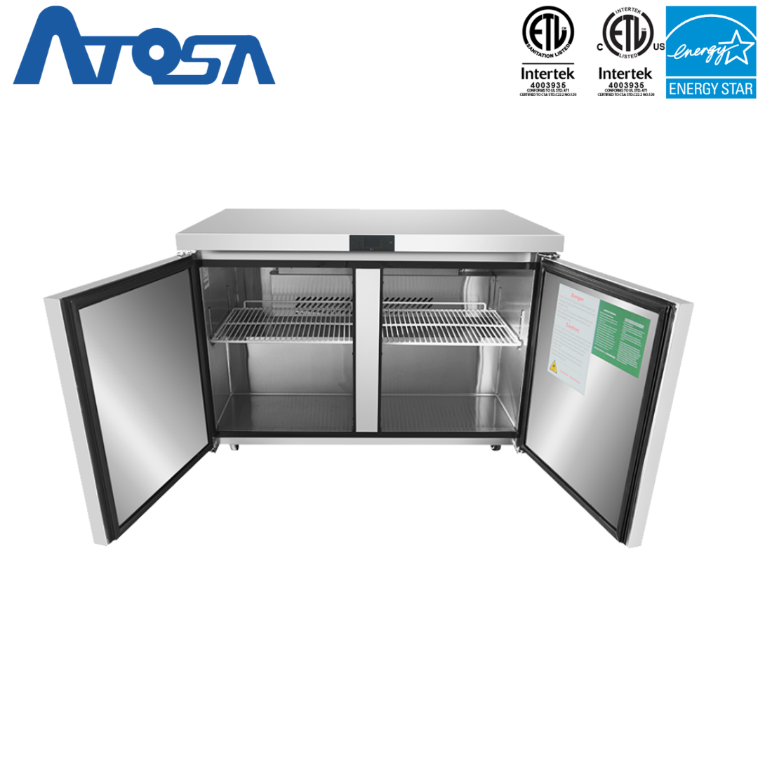 Refrigerador Bajo Encimera de 48" 2 Puertas Acero Inoxidable Atosa MGF8402GR Undercounter Refrigerado. Mesa Refrigerada. Atosa