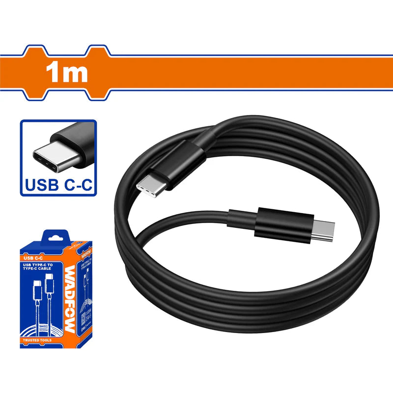 Cable USB Tipo C A Tipo C Longitud. 1M. Ideal Smartphones, Tablets, Laptops. Carga Rápida. WUB1502