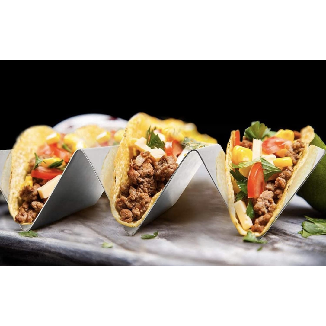 Soporte para Tacos 3 Compartimientos de Acero Inoxidable 500702 Selecto