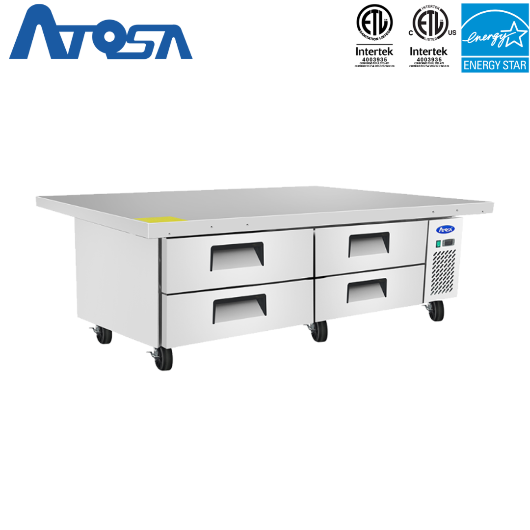 (PP) Base de Chef Refrigerada 76"/193cm 4 Gaveteros en Acero Inoxidable Atosa MGF8454GR Atosa