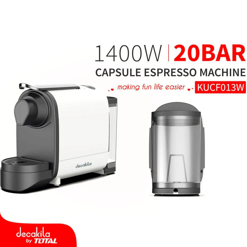 Máquina De Espresso De Cápsulas Nespresso 700 Ml 1400W Decakila KUCF013W