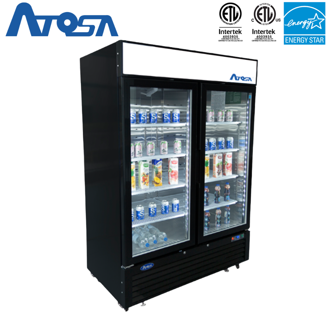 (PP) Vitrina Refrigerador Exhibidor 2 Puertas de Vidrio 43.8p3 Atosa MCF8716GR Freezer. Atosa