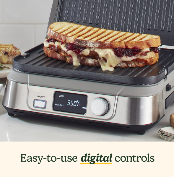 Parrilla Plancha Panini Eléctrica Multifunción 5 en 1 Digital | Cuisinart GR-5BNAS