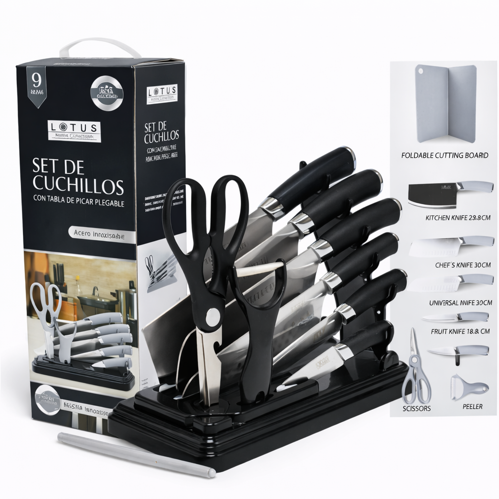 (LLEGANDO 26 DE FEB) Juego de Cuchillos de 9 Piezas Lotus LHC-9755