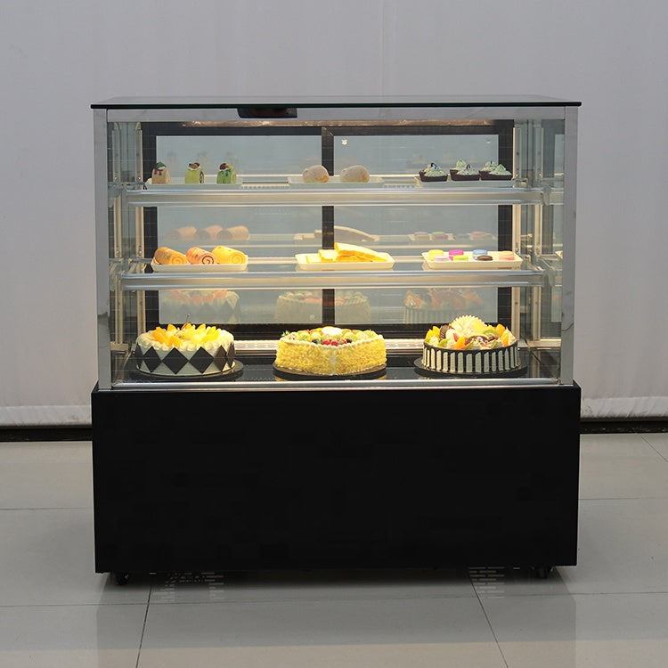 Vitrina Refrigeradora Negro para Dulce 120x120x66cm 110V HVB-4R Pasteles. Pastel. Selecto
