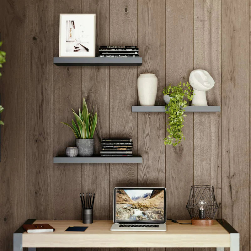 Repisas De Pared 60 Cm Largo X 23.5 Cm Ancho X 38 Mm Espesor (1 1/2") Color Negro ADR-3276007203394