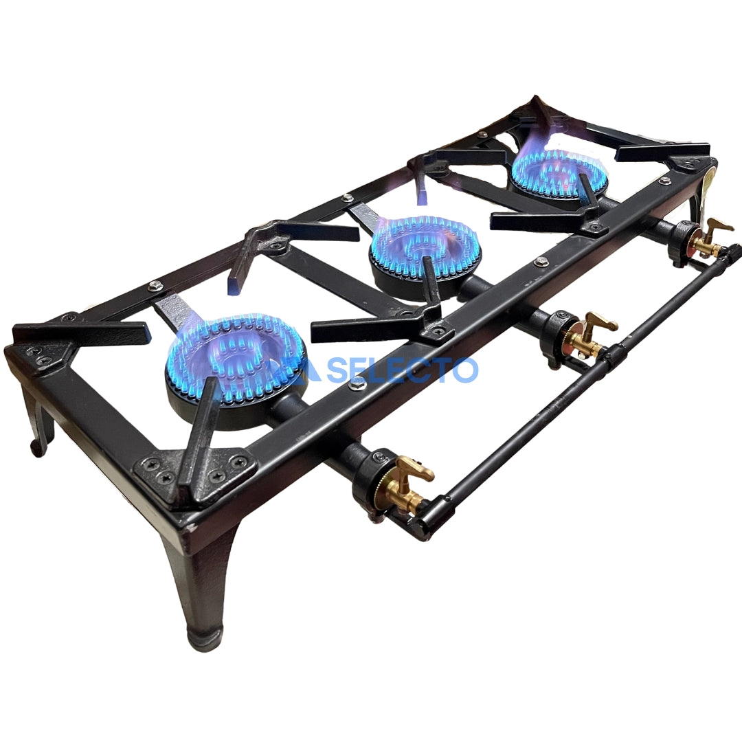 Reverbero de 3 Quemadores de Hierro Reforzado a Gas Estufa.