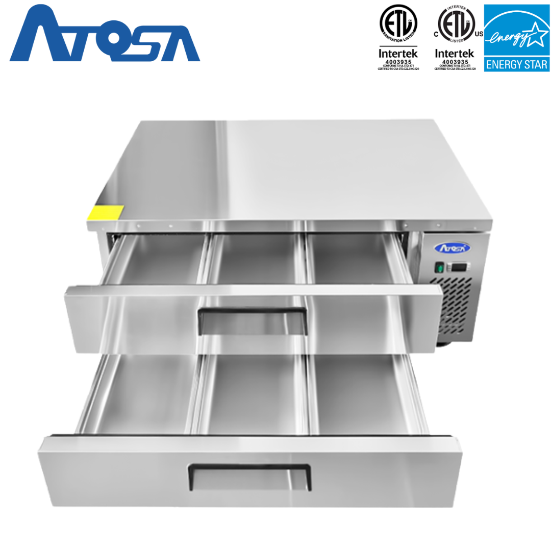 Base de Chef Refrigerada 48"/120cm 2 Gaveteros en Acero Inoxidable Atosa MGF8450GR Atosa