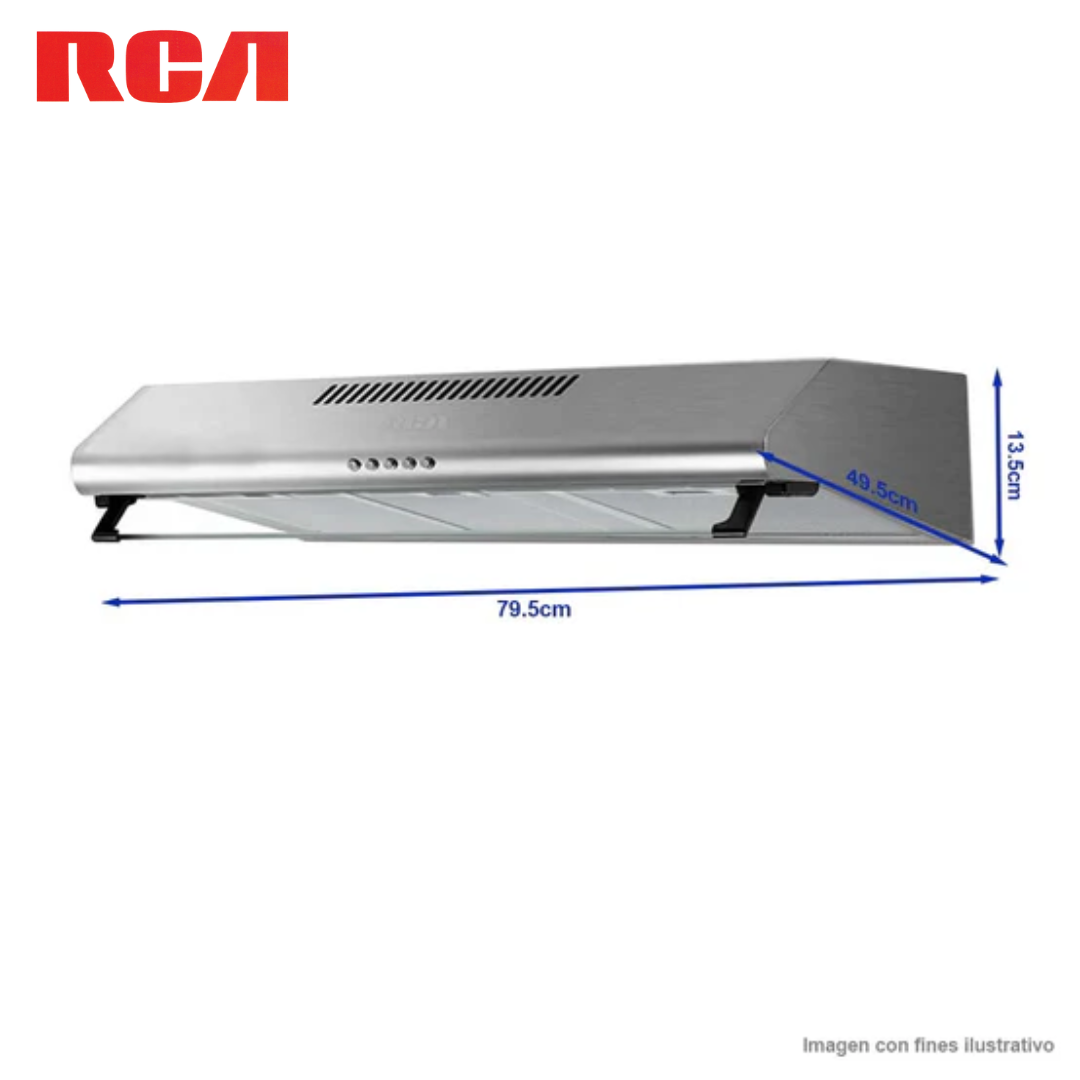 Extractor de Grasa Compacta de 30"/80cm de Acero Inoxidable RCA RCCH80