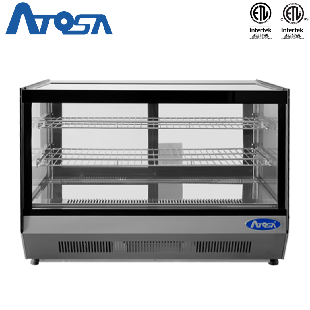 Vitrina Refrigerada Cuadrada de Dulce para Encimera 5.6p3 90x56x66cm Atosa CRDS-56 Atosa