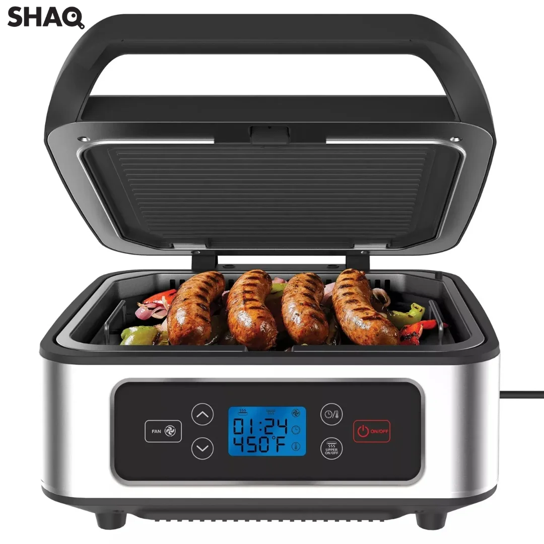 Parrilla Grill y Prensa sin Humo Eléctrica 1300W SHAQ GMC01 SHAQ