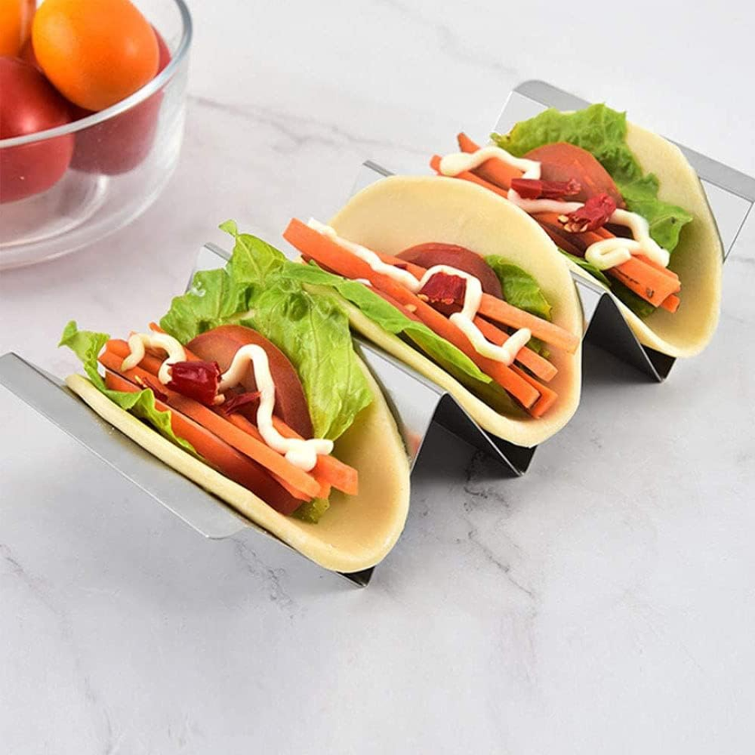 Soporte para Tacos 3 Compartimientos de Acero Inoxidable 500702 Selecto