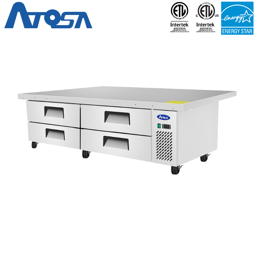 (PP) Base de Chef Refrigerada 76"/193cm 4 Gaveteros en Acero Inoxidable Atosa MGF8454GR Atosa