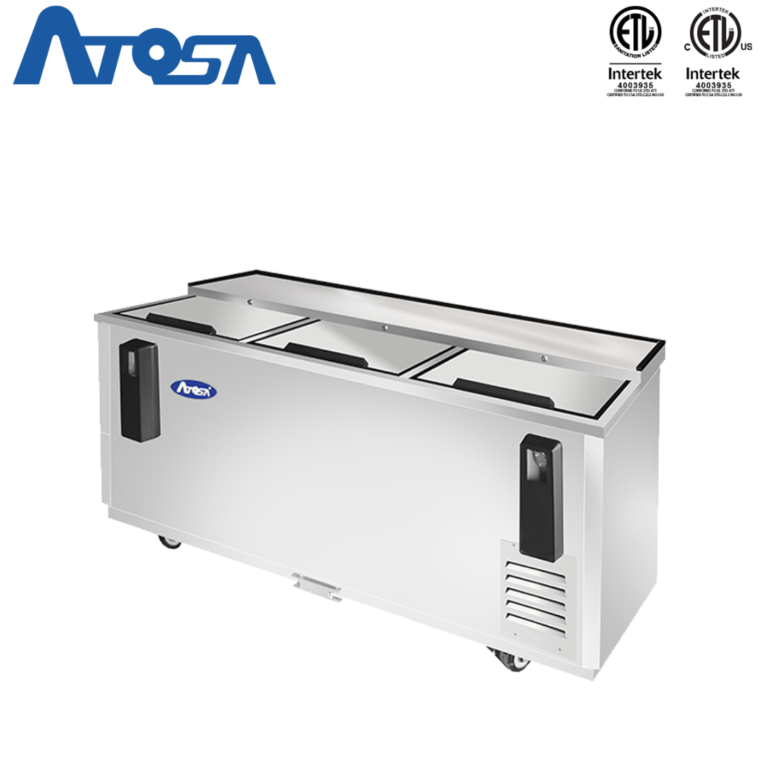(PP) Refrigerador para Botellas de Acero Inoxidable 3 Puertas Horizontal 80" Atosa MBC80GR
