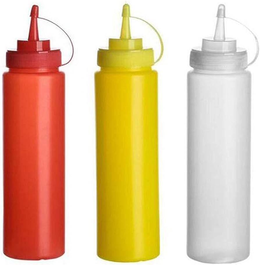 Envases de Salsas Plásticas de 30cm Rojo, Amarillo & Transparente Selecto