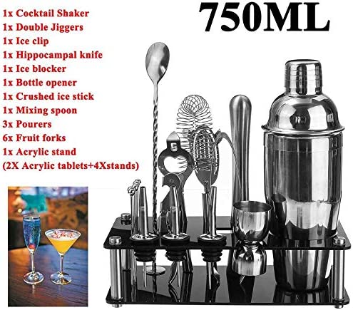 Juego Coctelera de Acero Inoxidable de 18 Piezas