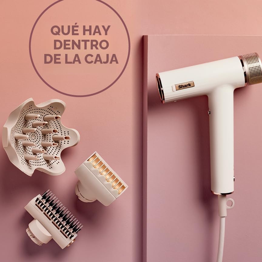 (LLEGANDO 10 DE AGOSTO) Secadora de Cabello Shark SpeedStyle HD332 1700W para Cabello Rizado y Crespo con Tecnología IQ Speed Styling y 4 Accesorios