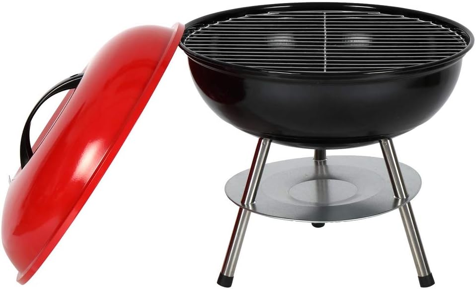 Mini Parrilla o Asador de Carbón Redondo Portátil Metálica 36x40cm ALP-BBQ3640 Barbacoa. Selecto