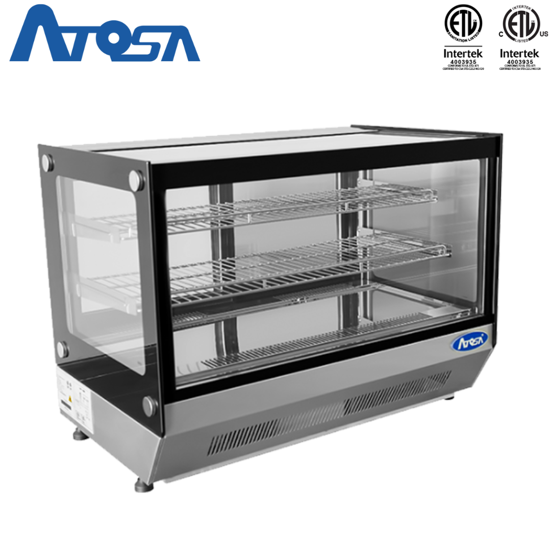 Vitrina Refrigerada Cuadrada de Dulce para Encimera 5.6p3 90x56x66cm Atosa CRDS-56 Atosa